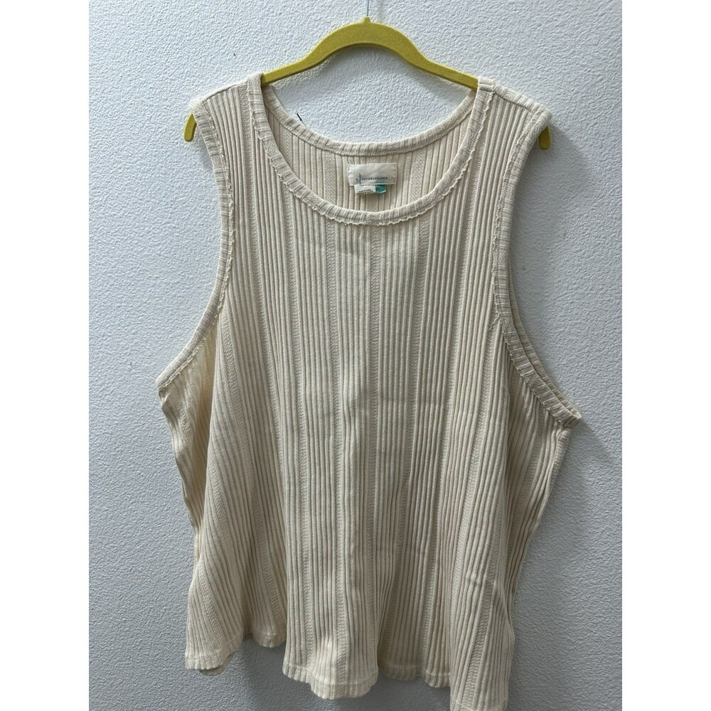 Maeve by ANTHROPOLOGIE Cream Robin Ribbed Sweater Tank 3XL